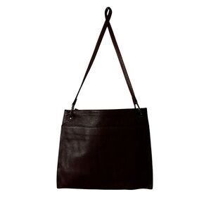 Brighton classic brown leather shoulder bag - stamped design